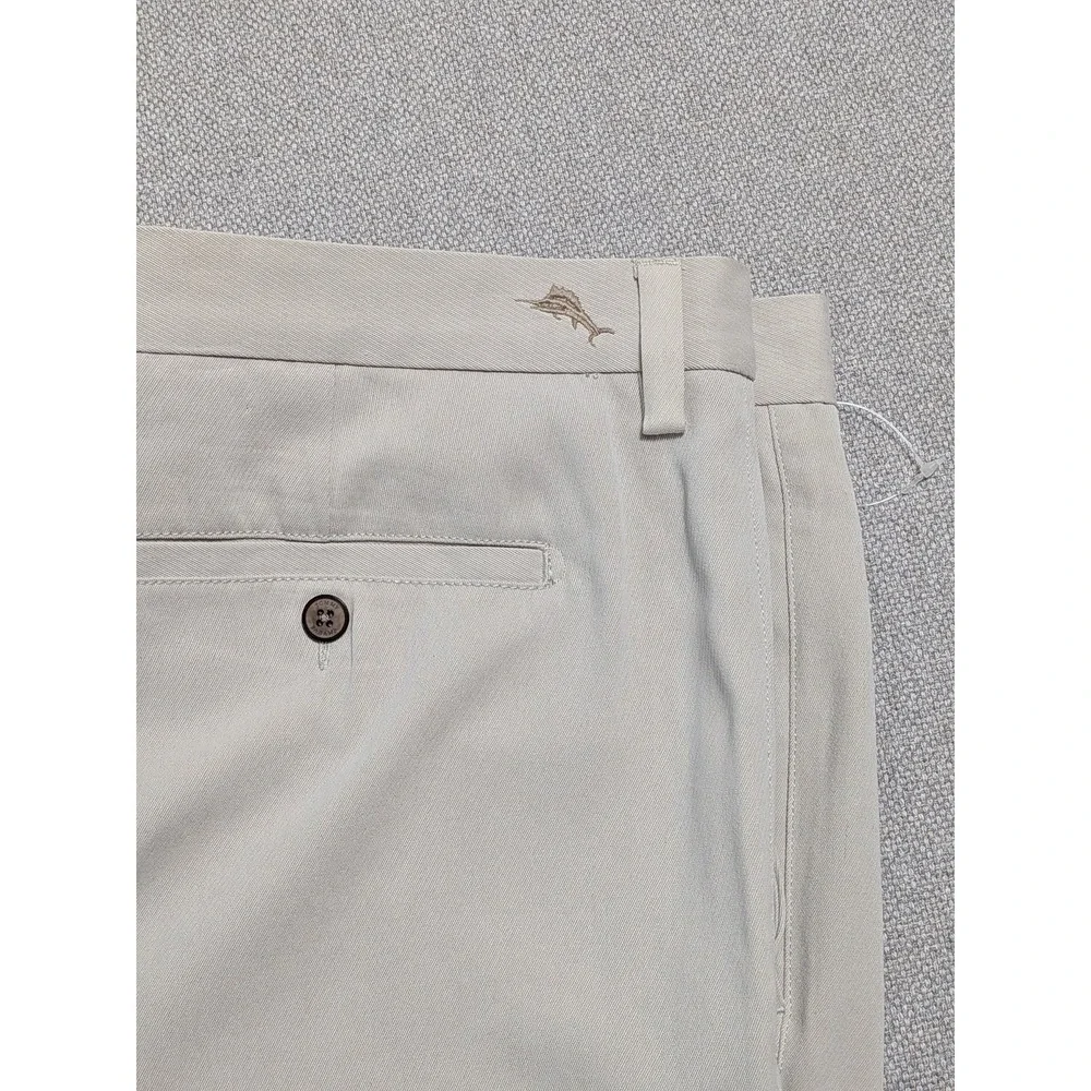 Tommy Bahama Men's Khaki Pants 36x30 Silk Flat Front Chinos Summer Vacation